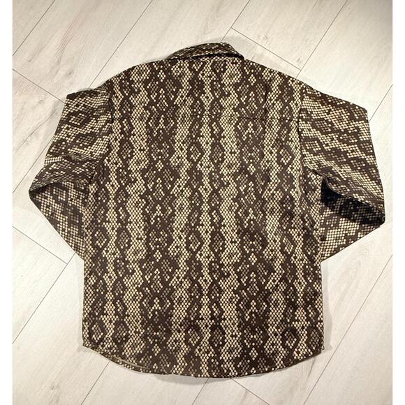 New Dickies Camden Digital Snake Print Men's Shirt Khaki/Brown Size Small - Picture 2 of 13